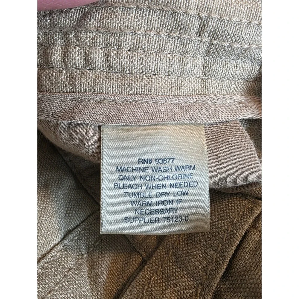 Island Shores Mens 38 Khaki Tan Linen Cotton Blend Cargo Shorts Tropical Casual
